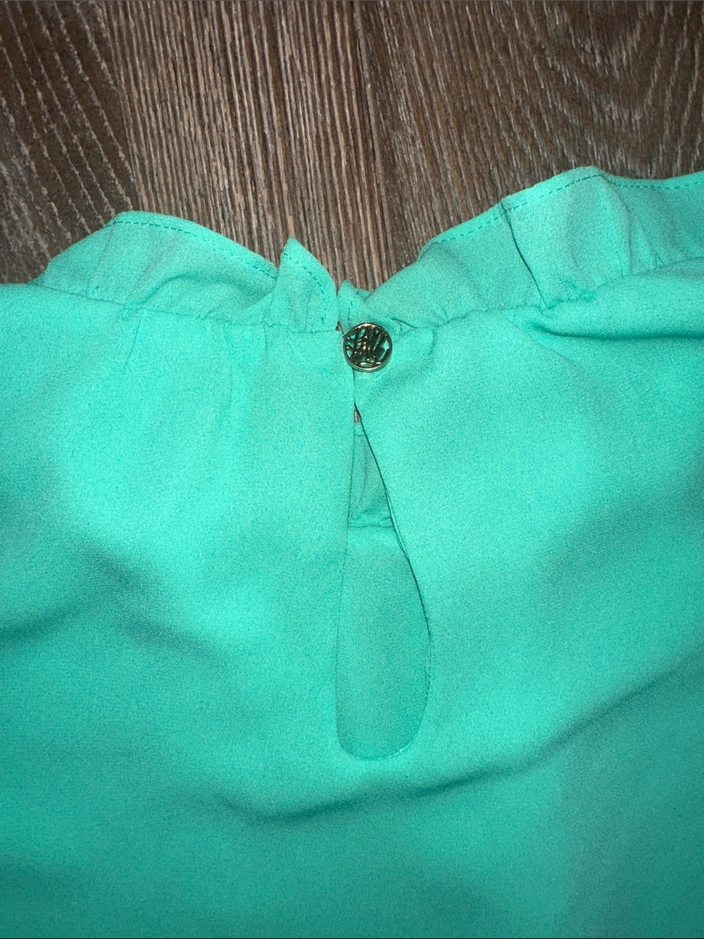 Lilly Pulitzer Teal Ruffle Neck Shift Dress XXS Preppy Resort Mini Dress - Picture 9 of 10